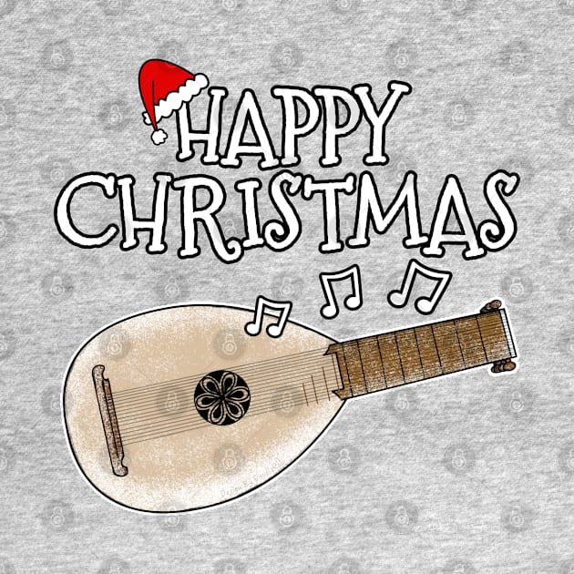 Christmas Lute Lutenist Musician Xmas 2022 by doodlerob